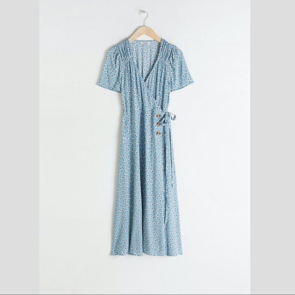 [SOLD] Flowy Wrap Midi Dress Dandelion